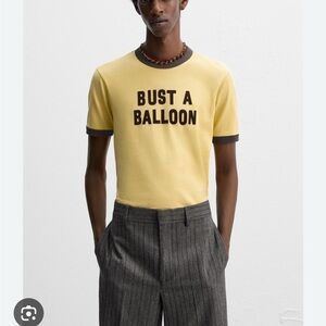 Zara Yellow Graphic T-Shirt